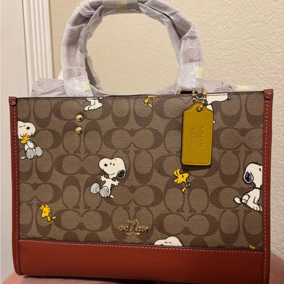 Coach Handbags - Coach Brown and Red Snoopy Tote